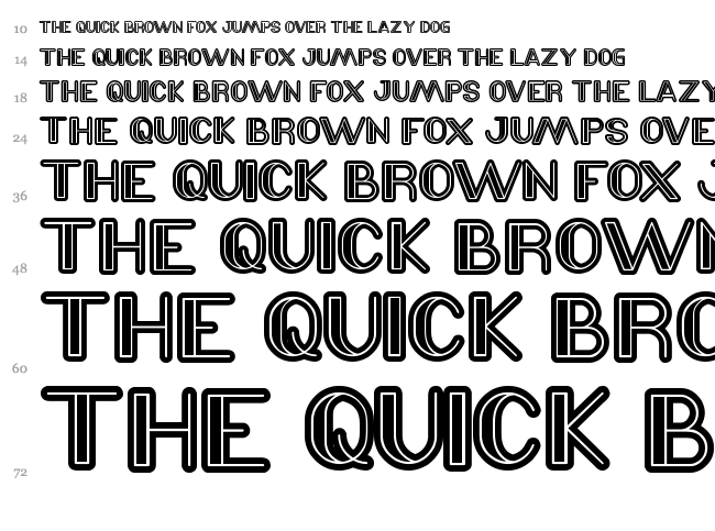 Laser Gun font waterfall